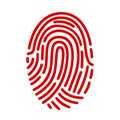 Fingerprint ID line art icon for apps with security unlock - vector